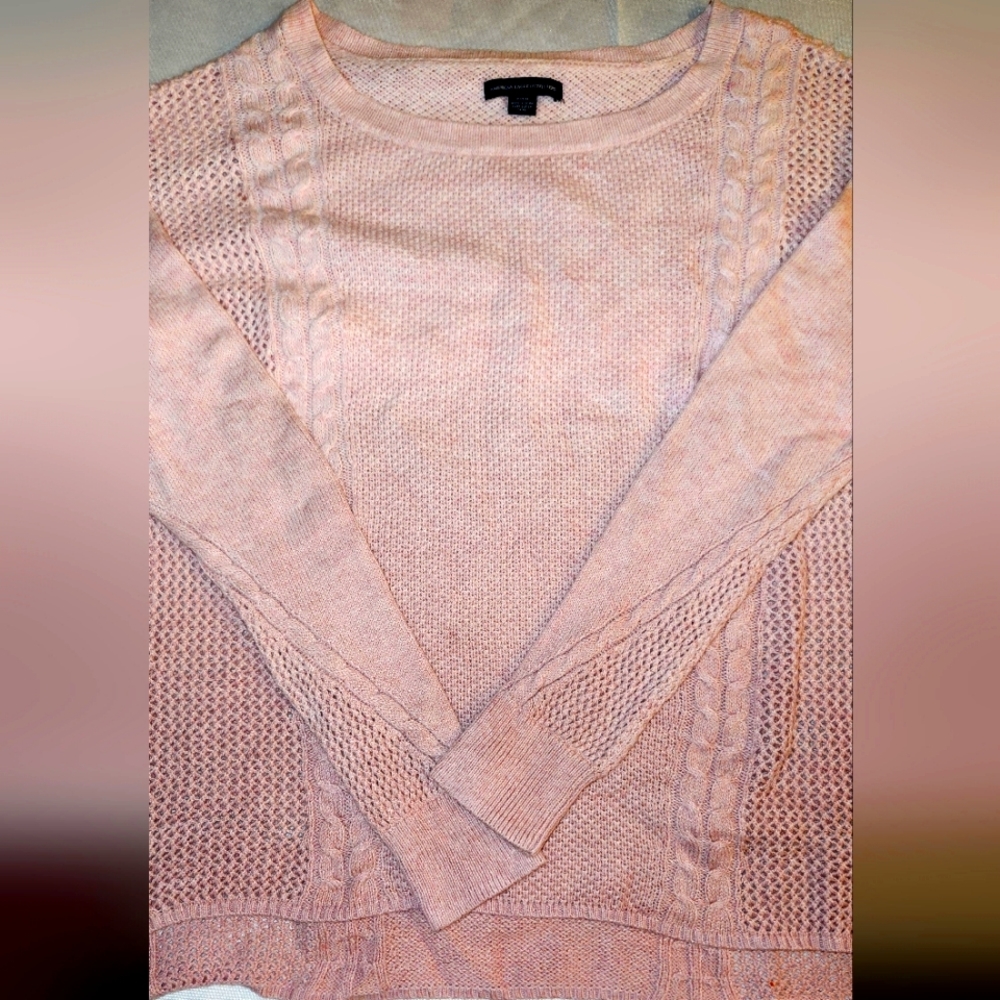 American Eagle Pink Knit Sweater Sz M